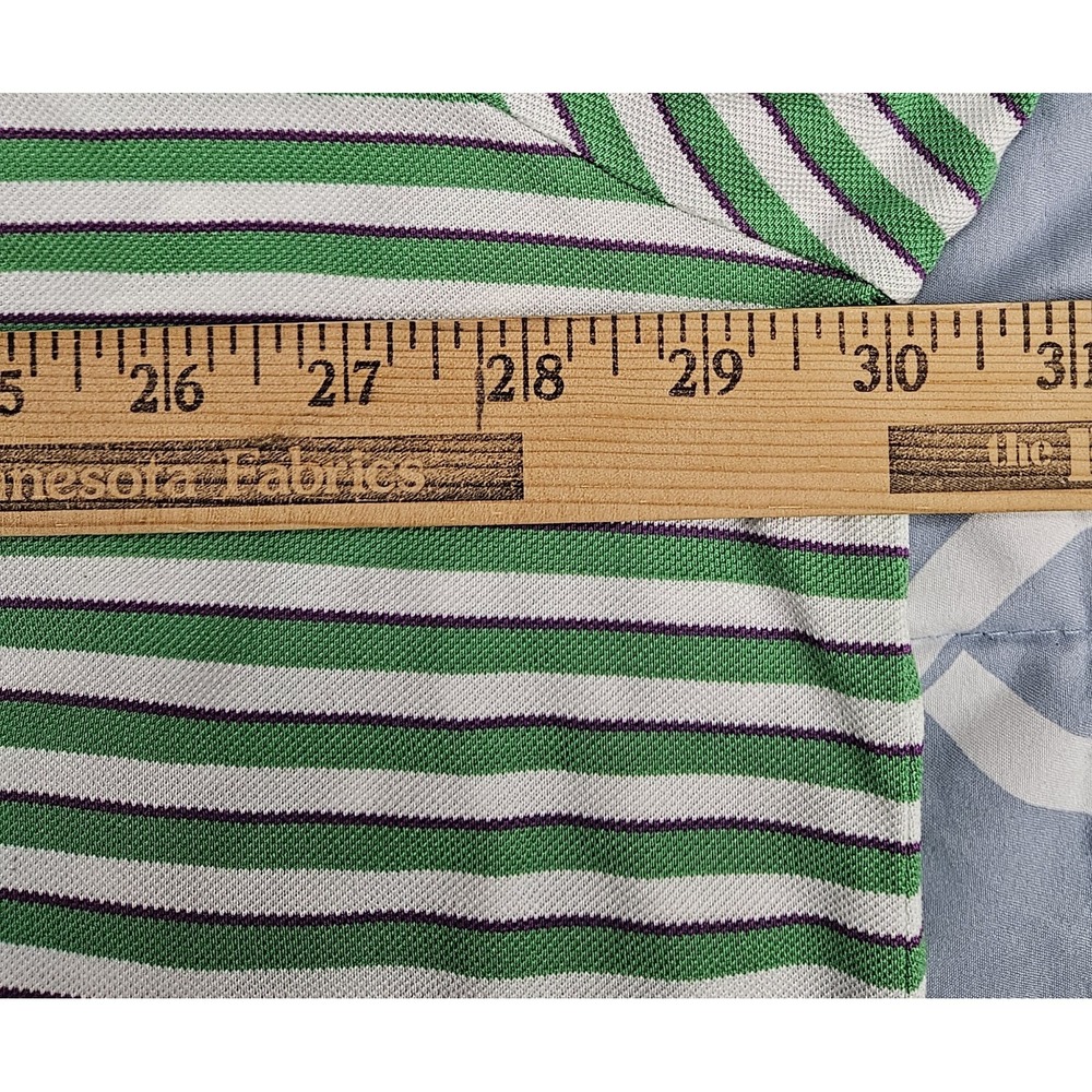 Polo By Ralph‎ Lauren Pima Cotton Short Sleeve Shirt Green White Purple Size 3LT - Picture 6 of 6